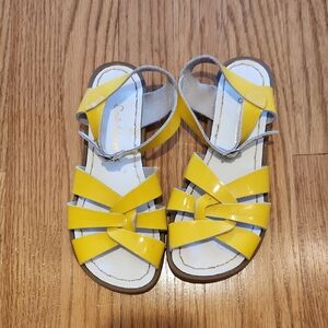 Yellow Open Toe Sandals with Adjustable Straps